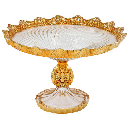 Keskor Bol Decorativ Din Sticlă Auriu 29x29x19cm