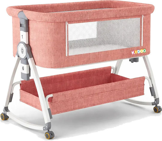 Babywiege mit Matratze und Rädern PATUT-KD-88-PINK-PLT