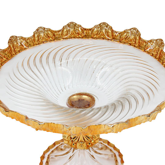 Keskor Bol Decorativ Din Sticlă Auriu 29x29x19cm