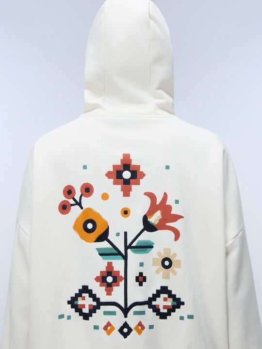 H W Long Women's Hooded Sweatshirt White Whisper