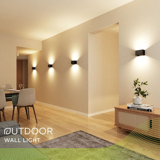 Lampa Calex Venice Стенно Външно Осветително Тяло LED IP54 7W с Топло бяло Светлина Двоен лъч