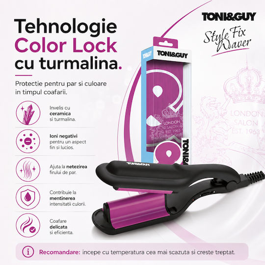 Toni & Guy Style Fix Waver Placă TGIR1930E Placă de Îndreptat Părul Ionică Cu Plăci Ceramice 52W
