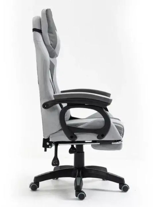 Scaun Gaming din Piele Sintetica cu Suport de Picioare Gri