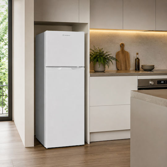 Morris Kühlschrank mit Doppeltür 132Es H125xB45xT49cm. Weiß W72131ETD