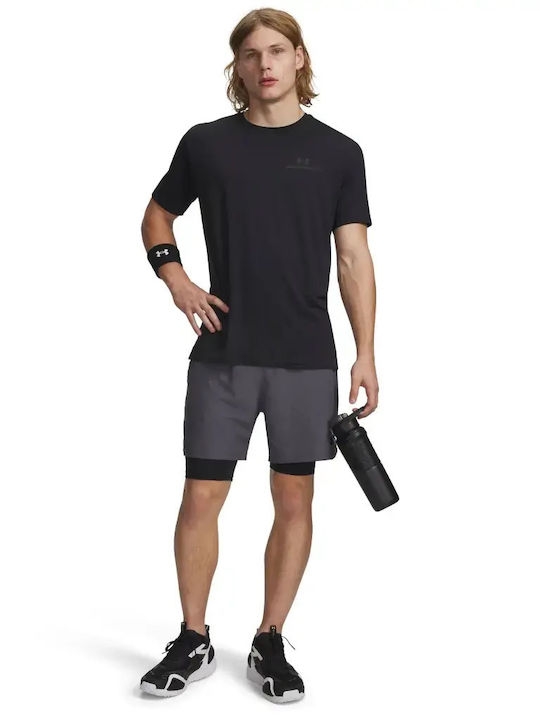 2-in-1 Sport Herren Shorts Grau