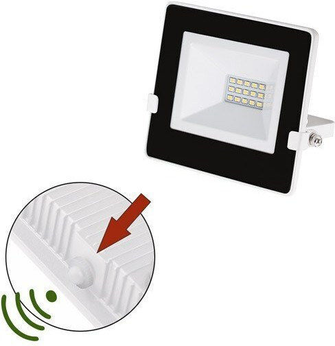 Adeleq Στεγανός Προβολέας LED 10W Φυσικό Λευκό 4000K με Φωτοκύτταρο IP65