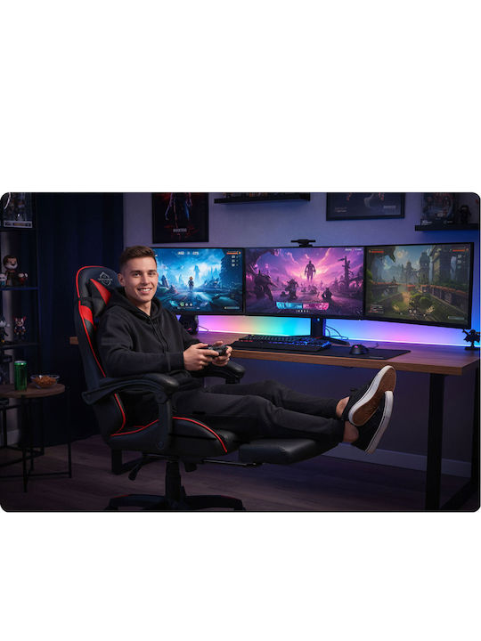 Sofotel Draknor Ii Καρέκλα Gaming Δερματίνης με Υποπόδιο Μαύρη