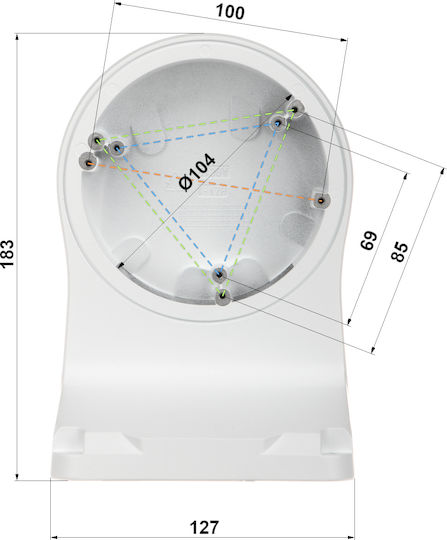 Wall Mount Support 'dome' Type Cameras Unv Tr-wm03-d-in