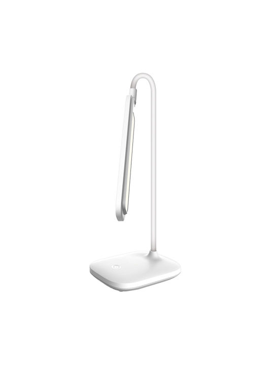 Platinet Rechargeable LED Office Lamp with Flexible Arm in White Color