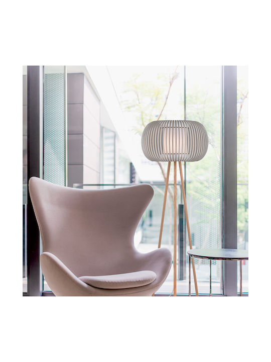 Viokef Iris Floor Lamp H150xL50cm with E27 Lamp Bulb Base Beige Oak