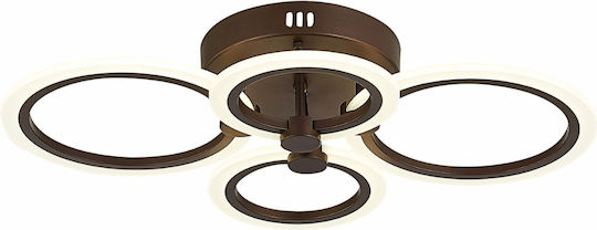 Lightplanet Πλαφονιέρα Οροφής Καφέ με Ενσωματωμένο LED και Τηλεχειριστήριο