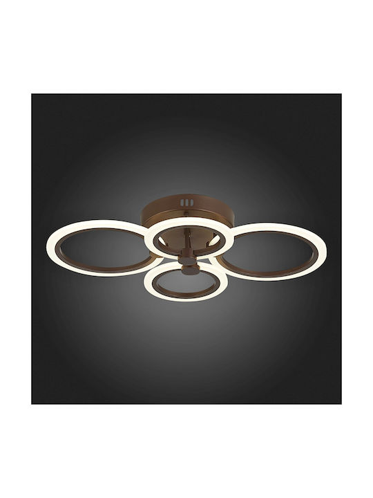 Lightplanet Πλαφονιέρα Οροφής Καφέ με Ενσωματωμένο LED και Τηλεχειριστήριο