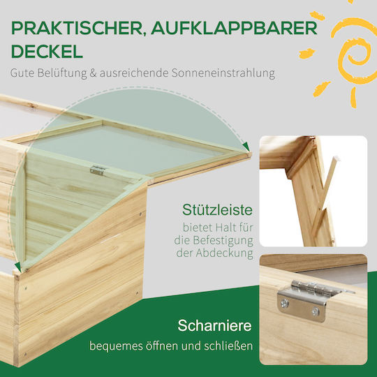 Outsunny 845-374 Gewächshaus Typ Haus mit Hölzernem Rahmen 1x0.5x0.35m