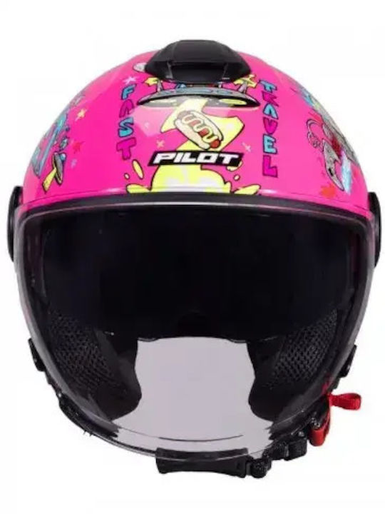 Pilot Fly SV Future Express Roz Lucios Cască Moto Jet ECE 22.06 1300 g cu Vizieră de Soare