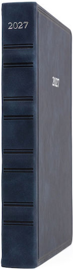 Type Center Daily Agenda A5 2027 Blue Leather 14x20.5cm (with Personalization)