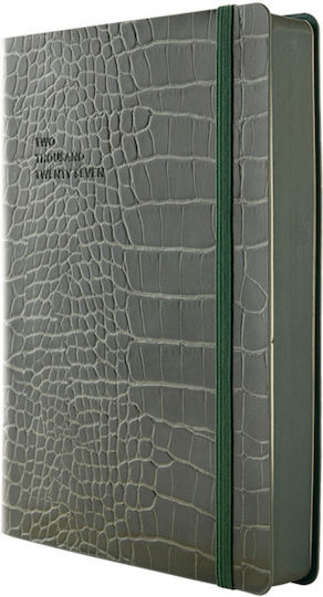Type Center Daily Agenda A5 2027 Green Leather 14x20.5cm with Personalization