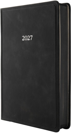 Type Center Daily Agenda A5 2027 Black Leather 14x20.5cm (with Personalization)