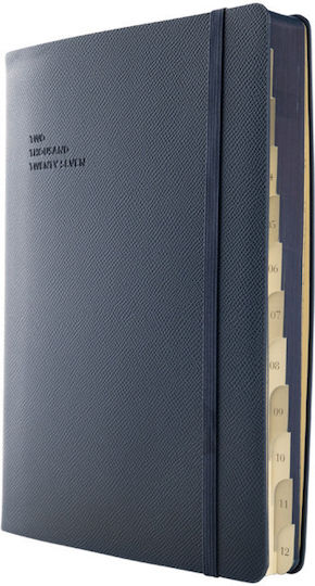 Type Center Daily Agenda B5 2027 Blue Leather 5x23.4cm (with Personalization)