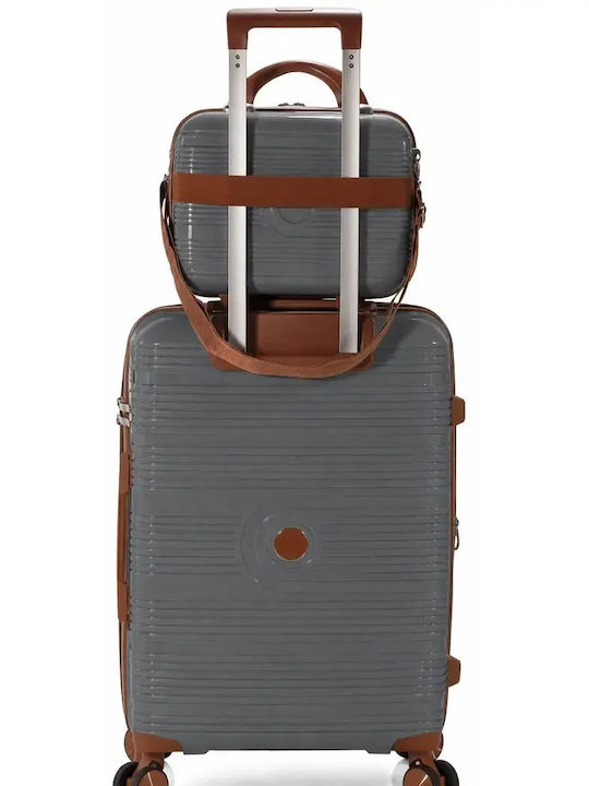 Benzi Hard Gray Travel Suitcases Set 2pcs