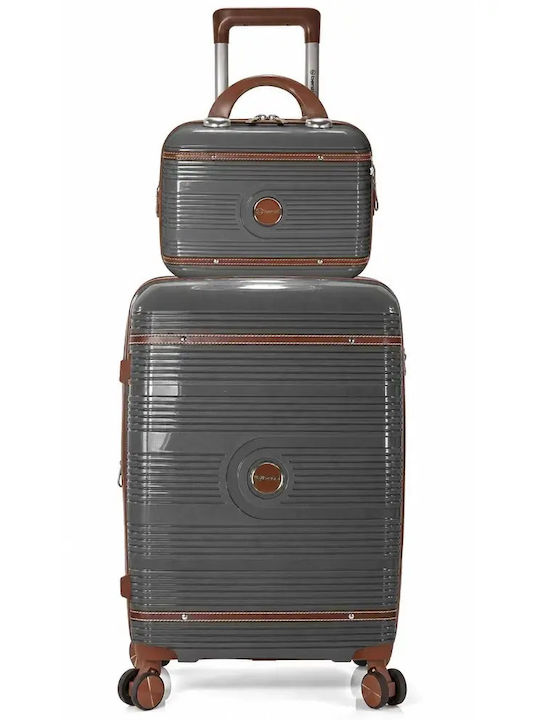 Benzi Hard Gray Travel Suitcases Set 2pcs