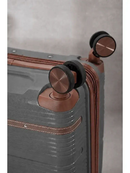 Benzi Hard Gray Travel Suitcases Set 2pcs