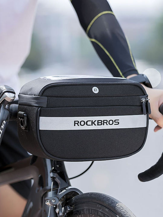 Rockbros Geantă de Ghidon pentru Bicicletă Neagră