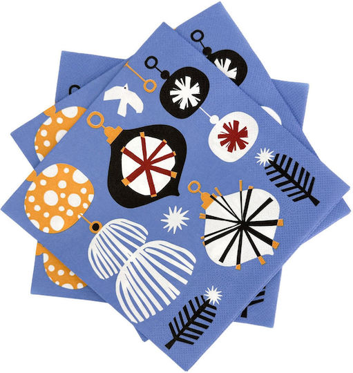 Blaue Papierservietten 33x33 cm 20 Stück Dekorative Julklapp Duka