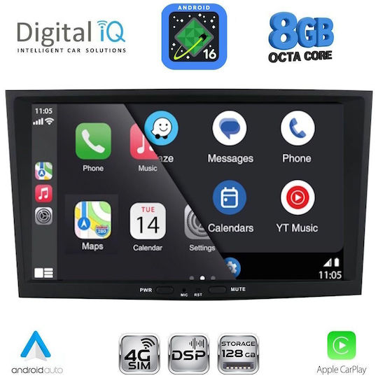 Digital IQ Автомобилна Аудио Система За Opel Corsa / Meriva / Tigra / Vectra 2004-2014 (Bluetooth/USB/Wi-Fi/GPS/Apple CarPlay/Android Auto) С Touch Screen 8"
