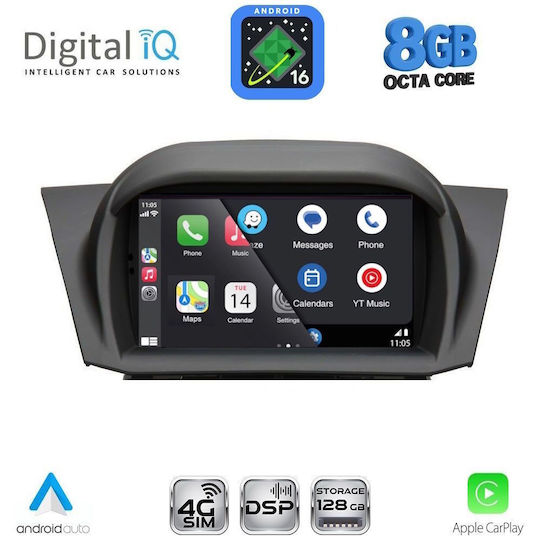 Digital IQ Car Audio System for Ford Fiesta 2008-2017 (Bluetooth/USB/WiFi/GPS/Apple CarPlay/Android Auto) with 7" Touch Screen
