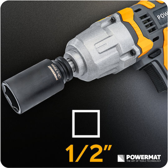 Powermat Καρυδάκια Αέρος Μακριά με Καρέ Υποδοχής 1/2", HEX Σετ 15τμχ