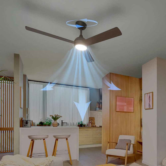 Philips Velyx Deckenventilator 132cm mit Leuchte Braun / Schwarz