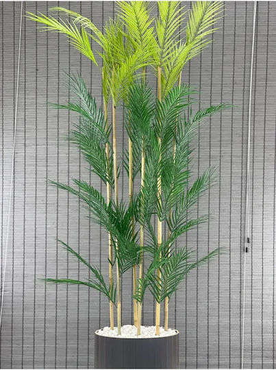 Stewehome Dekorative Künstliche Topfpflanze Areca-Palme Mit Falschen Blättern Holzähnlicher Elliptischer Basis 6 Stämme Stewehome Dekorative Künstliche Topfpflanze Areca-Palme Mit Falschen Blättern Holzähnlicher Elliptischer Basis 6 Stämme