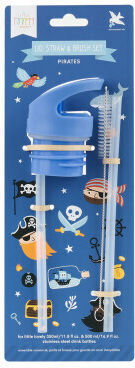 A Little Lovely Company Straw Lid Straw Brush Pirates