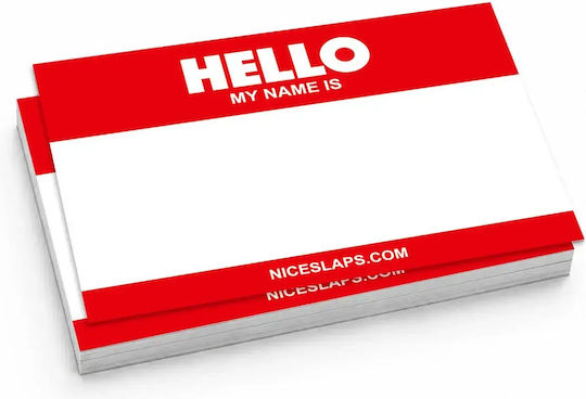 Nice Slaps Standard Sticker Hello My Name Is Red Large 50pcs 10.5 × 14.8 Cm