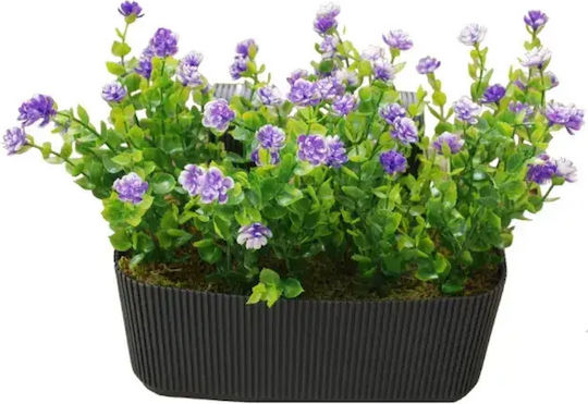 SteweHome Dekorative künstliche Blumen Topfpflanze Anhängung Geländer Balkon Simsir Anthrazit