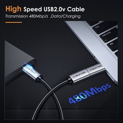 Cabletime CT-CMMCBF-ASG USB-C männlich zu Micro-USB weiblich Konverter Grau