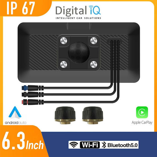 Οθόνη Πλοήγησης Digital Iq 6 3" Tpms Αδιάβροχη Ipx7 Apple Carplay Android Auto