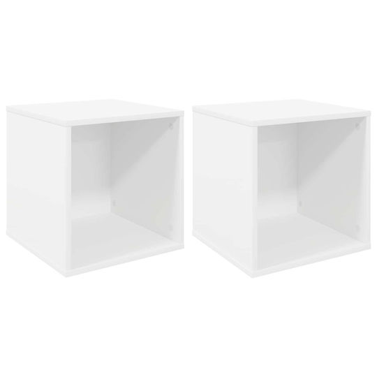 vidaXL Vinyl Record Album Box 2 pcs White 37 x 36.5 x 38 cm