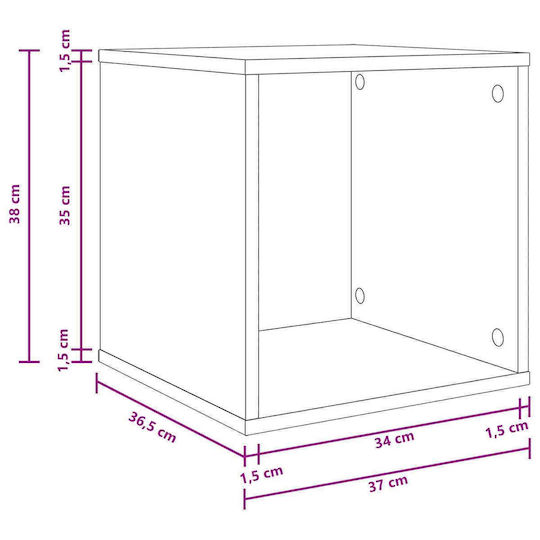 Vidaxl Кутия Албум за Винили Сив Sonoma 37 X 36,5 X 38 См