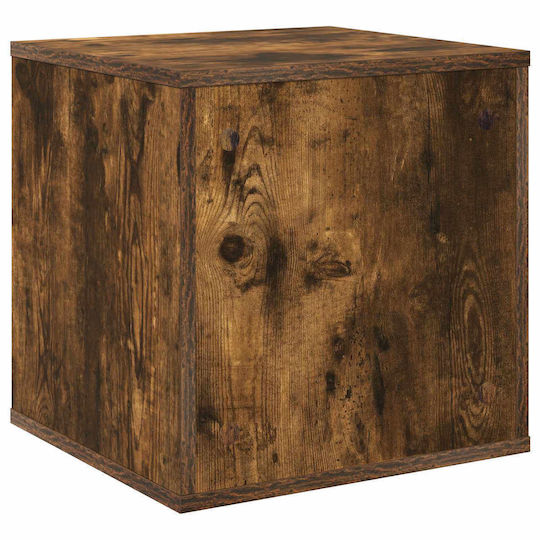 vidaXL Vinyl Album Box Smoked Oak Wood 37 x 36,5 x 38 cm