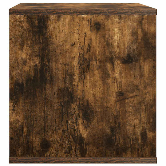 vidaXL Vinyl Album Box Smoked Oak Wood 37 x 36,5 x 38 cm