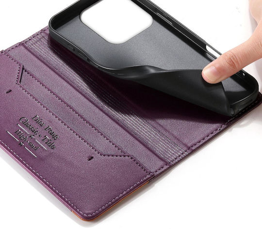 Motorola Edge 70 Fusion 5g Case Dierfeng Strong Magnetic Leather Wallet Purple