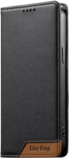 Motorola Edge 70 Fusion 5g Case Dierfeng Strong Magnetic Leather Wallet Black