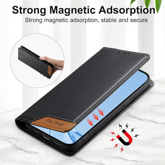 Motorola Edge 70 Fusion 5g Case Dierfeng Strong Magnetic Leather Wallet Black