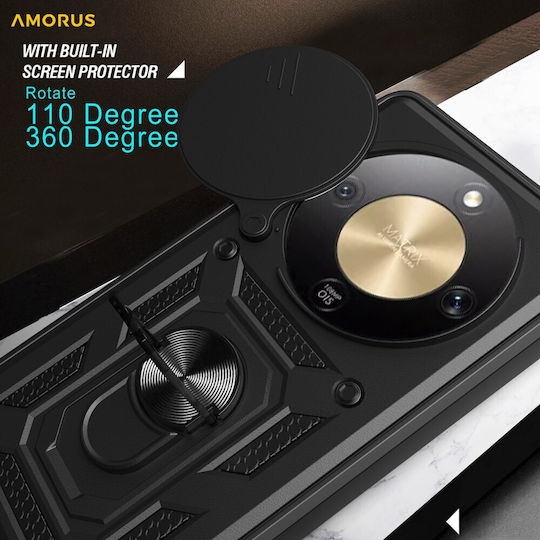 Honor Magic8 Lite 5g Case Amorus Hard Back Pc+tpu Blue Stand