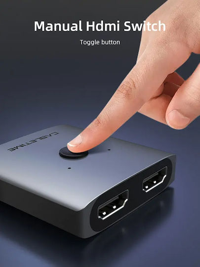 Cabletime HDMI-Schalter Ct-hs4k-2g 2 1 4k/60hz Bidirektional Grau