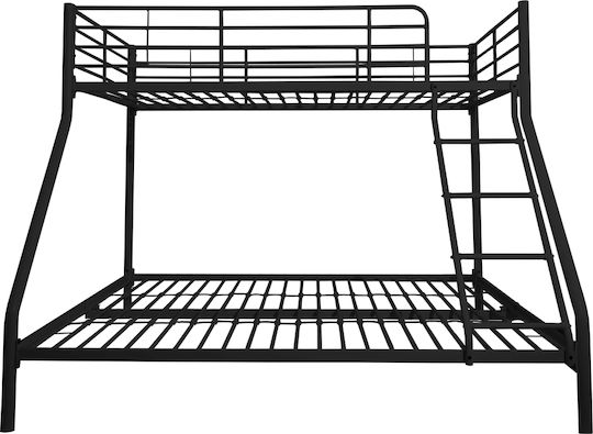 Kinderbett Koje Semi-Doppel mit Matratze Schwarz 140x190cm