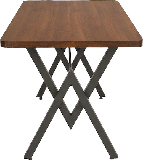 Vertex Esszimmer- und Küchentisch Holz mit Metallrahmen Walnuss 110x70x72cm