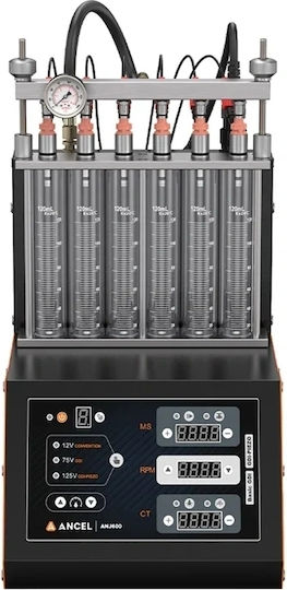 Тестер и почистващ уред за инжектори Ancel Anj600 6 инжектора 100w Ултразвук 0-8 Bar Efi Gdi Piezo Дигитален екран