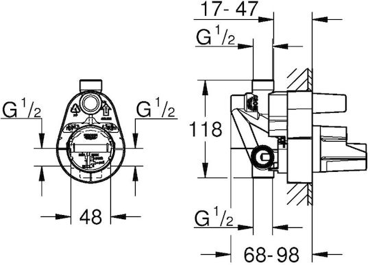 Internal Mechanism 33963001 For Concealed Mixer Grohe